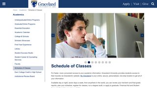 My Graceland - Schedule of Classes | Academics - Graceland University