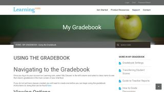Using the Gradebook - Learning.com Support