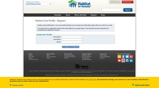 Account Registration -- Habitat for Humanity Int'l