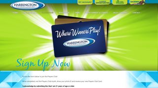 Sign Up Now | Harrington Casino & Raceway