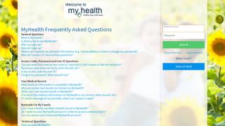 FAQs - MyHealth - Login Page - Harris Health