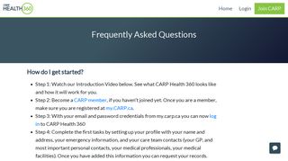 FAQ - CARP Health 360 - CARP