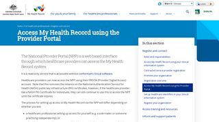 Access My Health Record using the Provider Portal