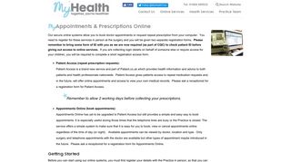 Appointments & Prescriptions Online - together, you're ... - MyHealth