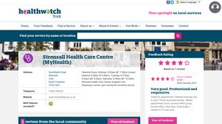 Strensall Health Care Centre (MyHealth) Healthwatch York