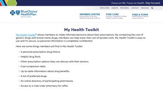 My Health Toolkit | BlueChoice HealthPlan of South Carolina