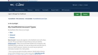 My HealtheVet Account Types - My HealtheVet