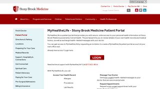 MyHealtheLife - Stony Brook Medicine Patient Portal | Stony Brook ...