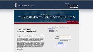 The Presidency and the Constitution - Login - Hillsdale College Online ...
