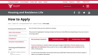 How to Apply for Housing | Ball State University