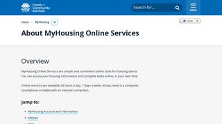About MyHousing Online Services | Family & Community Services