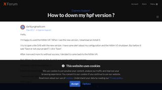 How to down my hpf version ? — FXhome Forum