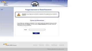 Forgot Username or Reset Password - Holt McDougal Online