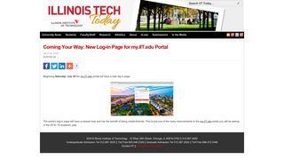 Coming Your Way: New Log-in Page for my.IIT.edu Portal