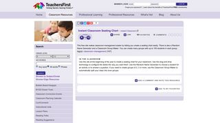 TeachersFirst Review - Instant Classroom Seating Chart