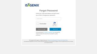 Forgot your password? - Isagenix Back Office