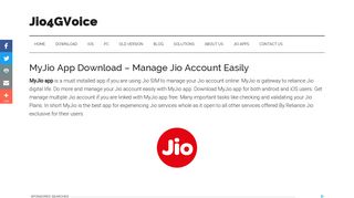MyJio App Download - Manage Jio Account Easily - Jio4GVoice