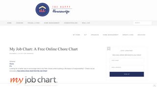 My Job Chart: A Free Online Chore Chart - The Happy Housewife ...