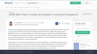 JSON Web Token Tutorial using AngularJS & Laravel | Toptal