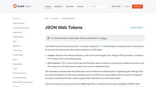 JSON Web Tokens (JWT) in Auth0