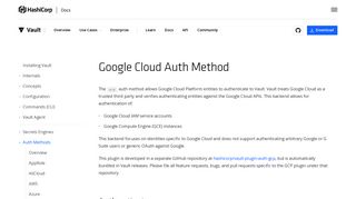 Google Cloud - Auth Methods - Vault by HashiCorp