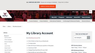 My Library Account | KPU.ca - Kwantlen Polytechnic University