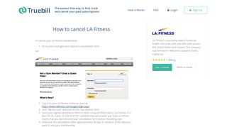 Cancel LA Fitness - Truebill