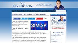 My Lead System Pro (MLSP) - Things to Know - Ray Higdon