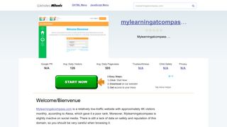 Mylearningatcompass.com website. Welcome/Bienvenue.