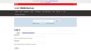 Log in | Lexis Middle East Law