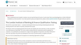 The London Institute of Banking & Finance Qualification :: Pearson VUE