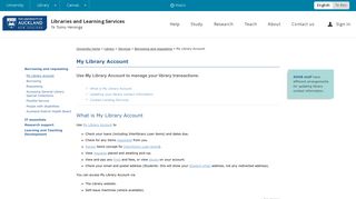 My Library Account | The University of Auckland - Libraries and ...