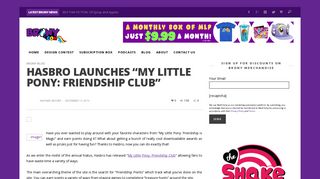 Hasbro Launches “My Little Pony: Friendship Club” | Brony.com | T ...