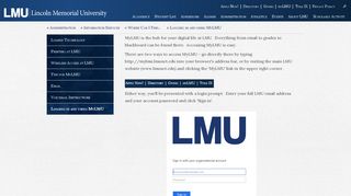 Logging in and using MyLMU - Lincoln Memorial University