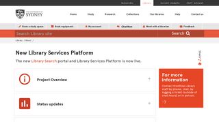 MyLoans - New Library Services Platform - University of Sydney