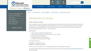 Macomb Community College - Introduction to Canvas