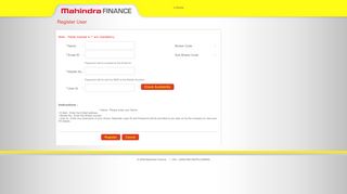 Register User - Mahindra Finance