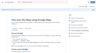 View your My Maps using Google Maps - Computer - Google Maps Help