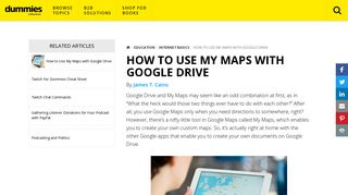 How to Use My Maps with Google Drive - dummies