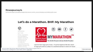 Let's do a Marathon. BHF: My Marathon – fitnessjourney14
