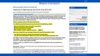 (MyFinancial Aid) Student Log In - Marian University