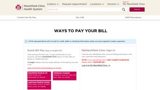 Pay Your Bill - Marshfield Clinic