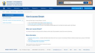 How to access Stream - Massey University
