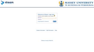 Massey Stream: Login to the site - MyMassey