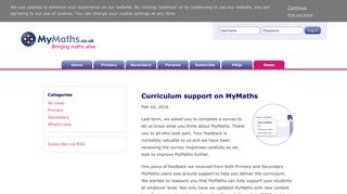 MyMaths - Bringing maths alive - Curriculum support on MyMaths
