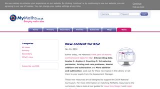 MyMaths - Bringing maths alive - New content for KS2
