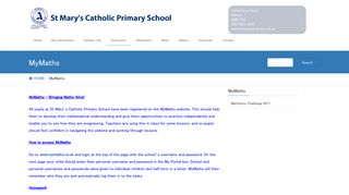 MyMaths - St Mary's Catholic Primary School