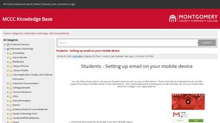 Students - Setting up email on your mobile device