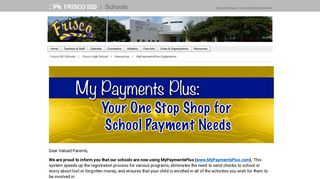 MyPaymentsPlus Explanation - Frisco ISD Schools