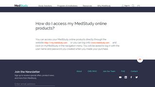 How do I access my MedStudy online products? | MedStudy